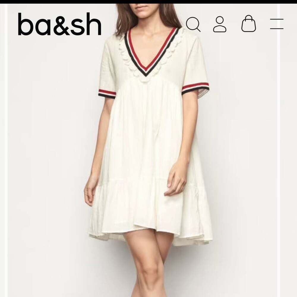 Bash cream dress with red